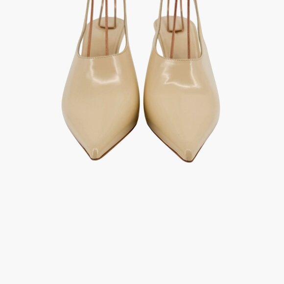 Givenchy Show Beige Leather Slingback Pointed Toe Pumps Heels Size 38 US 8 - Picture 5 of 15